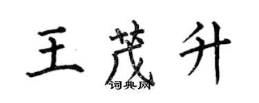 何伯昌王茂升楷书个性签名怎么写