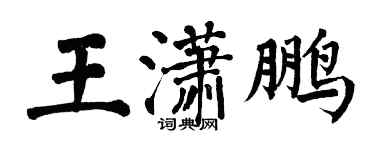 翁闿运王潇鹏楷书个性签名怎么写