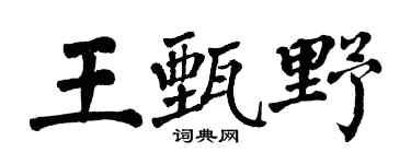 翁闿运王甄野楷书个性签名怎么写