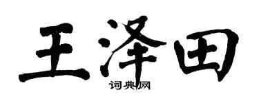翁闿运王泽田楷书个性签名怎么写