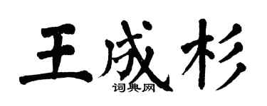 翁闿运王成杉楷书个性签名怎么写