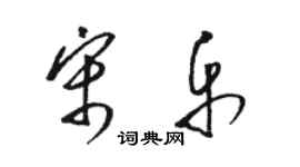 骆恒光宋乐草书个性签名怎么写