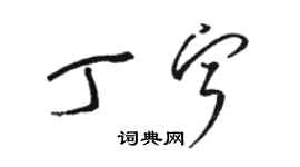 骆恒光丁宁草书个性签名怎么写