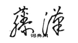 骆恒光藤汉草书个性签名怎么写