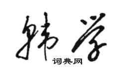 骆恒光韩学草书个性签名怎么写