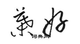 骆恒光叶好草书个性签名怎么写