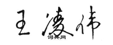 骆恒光王凌伟草书个性签名怎么写