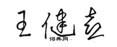 骆恒光王健喜草书个性签名怎么写