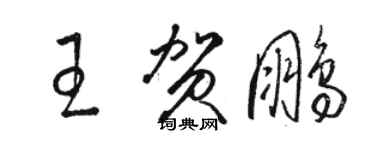 骆恒光王贺鹏草书个性签名怎么写