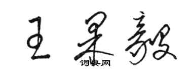 骆恒光王果毅草书个性签名怎么写