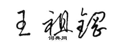 骆恒光王祖钢草书个性签名怎么写