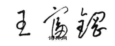骆恒光王富钢草书个性签名怎么写