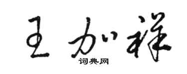骆恒光王加祥草书个性签名怎么写