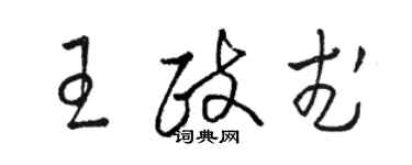 骆恒光王政武草书个性签名怎么写
