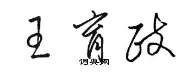 骆恒光王育政草书个性签名怎么写