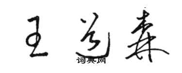 骆恒光王道森草书个性签名怎么写