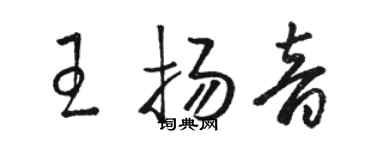 骆恒光王扬音草书个性签名怎么写
