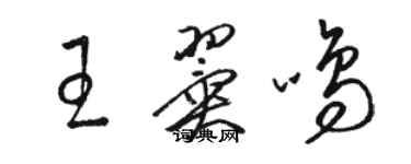 骆恒光王翼鸣草书个性签名怎么写