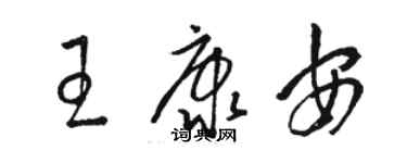 骆恒光王康安草书个性签名怎么写