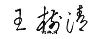 骆恒光王树清草书个性签名怎么写