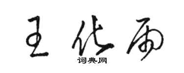 骆恒光王化雨草书个性签名怎么写