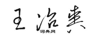 骆恒光王冶爽草书个性签名怎么写