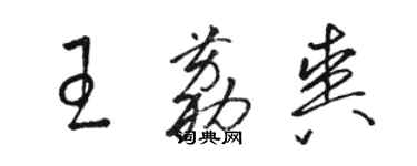 骆恒光王荔爽草书个性签名怎么写