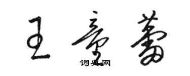 骆恒光王童蕾草书个性签名怎么写