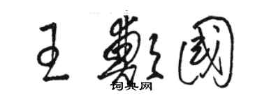 骆恒光王郑国草书个性签名怎么写