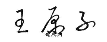 骆恒光王原子草书个性签名怎么写
