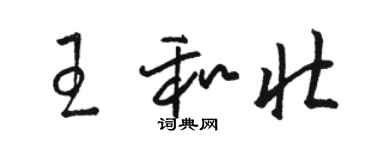 骆恒光王和壮草书个性签名怎么写