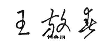 骆恒光王放春草书个性签名怎么写