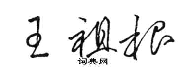 骆恒光王祖根草书个性签名怎么写