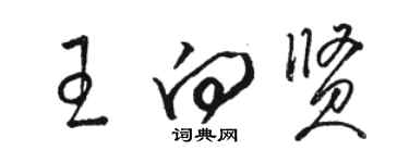 骆恒光王向贤草书个性签名怎么写
