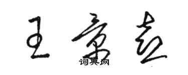 骆恒光王景喜草书个性签名怎么写