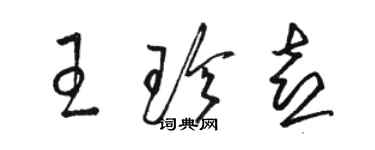 骆恒光王珍喜草书个性签名怎么写
