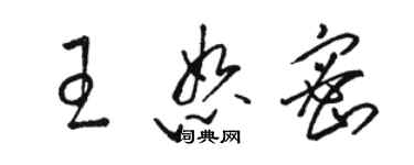 骆恒光王恕密草书个性签名怎么写
