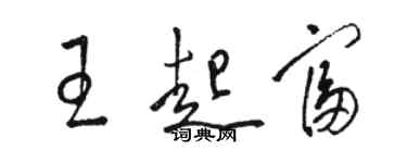 骆恒光王起富草书个性签名怎么写