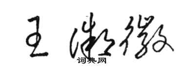 骆恒光王微徽草书个性签名怎么写