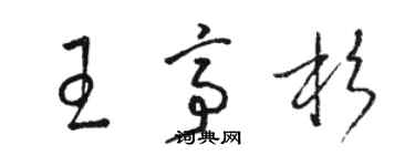 骆恒光王亭杉草书个性签名怎么写