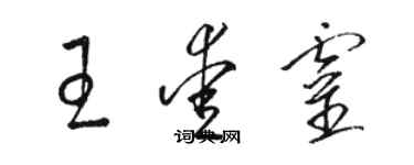 骆恒光王爱灵草书个性签名怎么写