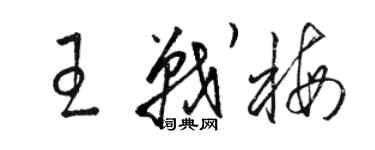 骆恒光王战梅草书个性签名怎么写