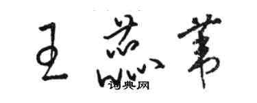 骆恒光王蕊苇草书个性签名怎么写