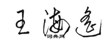 骆恒光王海遥草书个性签名怎么写