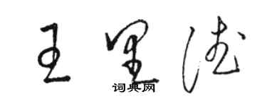 骆恒光王里德草书个性签名怎么写