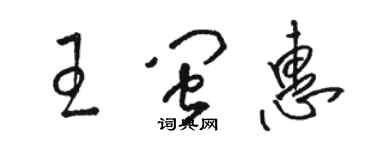 骆恒光王闽惠草书个性签名怎么写