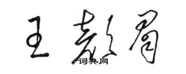 骆恒光王颜眉草书个性签名怎么写