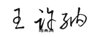 骆恒光王许纳草书个性签名怎么写