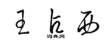 骆恒光王占西草书个性签名怎么写