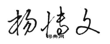 骆恒光杨博文草书个性签名怎么写